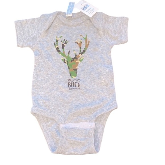 Rabbit skins little buck camouflage newborn grey one piece new with tags - Picture 1 of 6